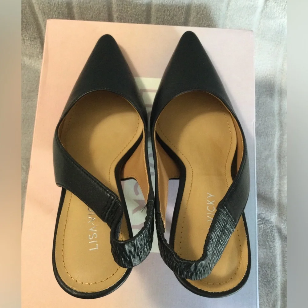 Lisa Vicky Piper Pointed Toe Slingback Pumps Size 6.5 - Picture 5 of 11